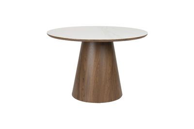 Brown round wood dining table Almira