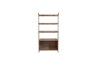Brown solid ash wood bookcase and shelf Rise