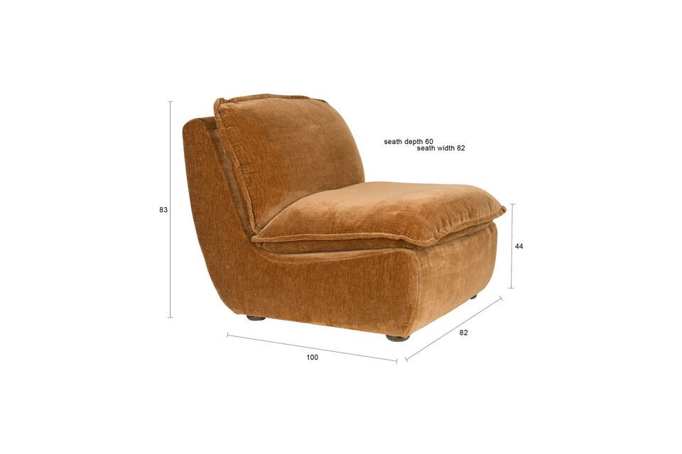Brown velvet armchair Radley - 9