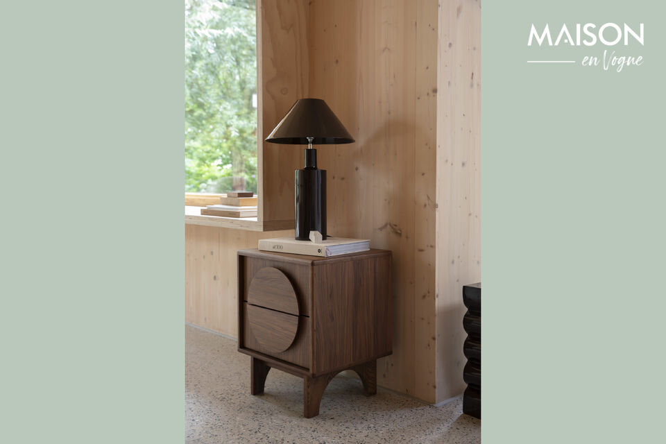 Brown wood side table Groove Zuiver