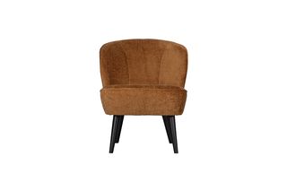 Bruine fluwelen fauteuil Sara