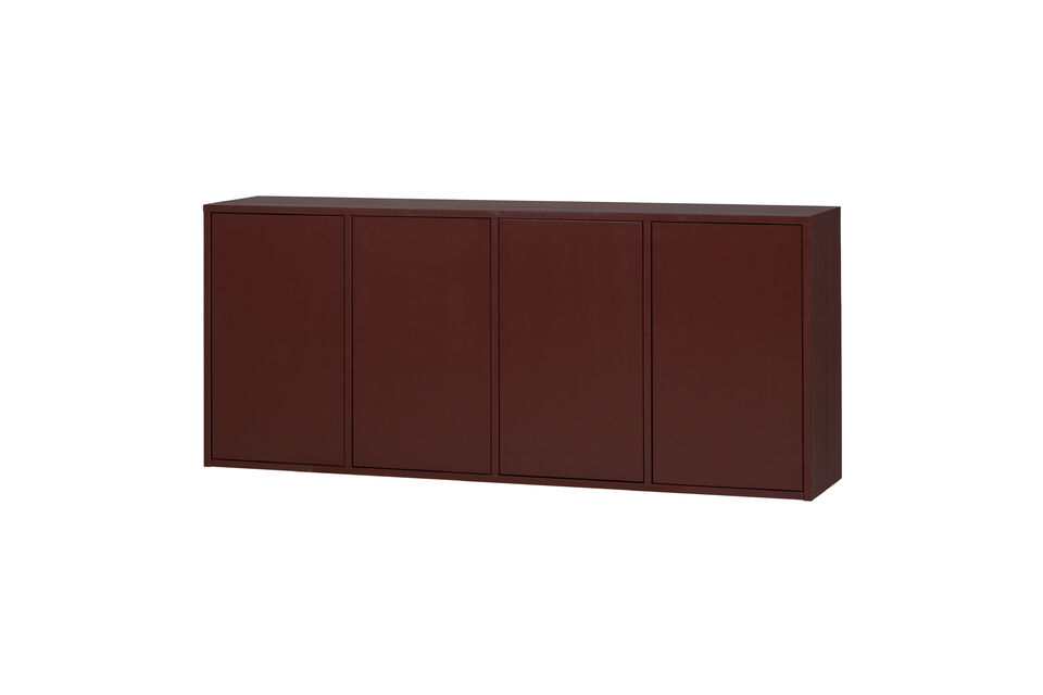 Buffet 200 cm Pin Rouge Bordeaux Merel Woood