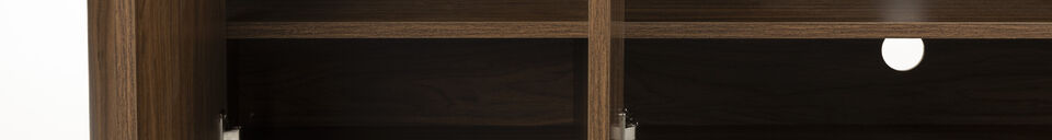 Mise en avant matière Buffet bas en bois de noyer Almira
