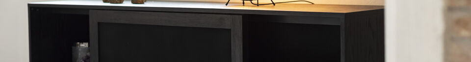 Mise en avant matière Buffet en bois noir Hardy