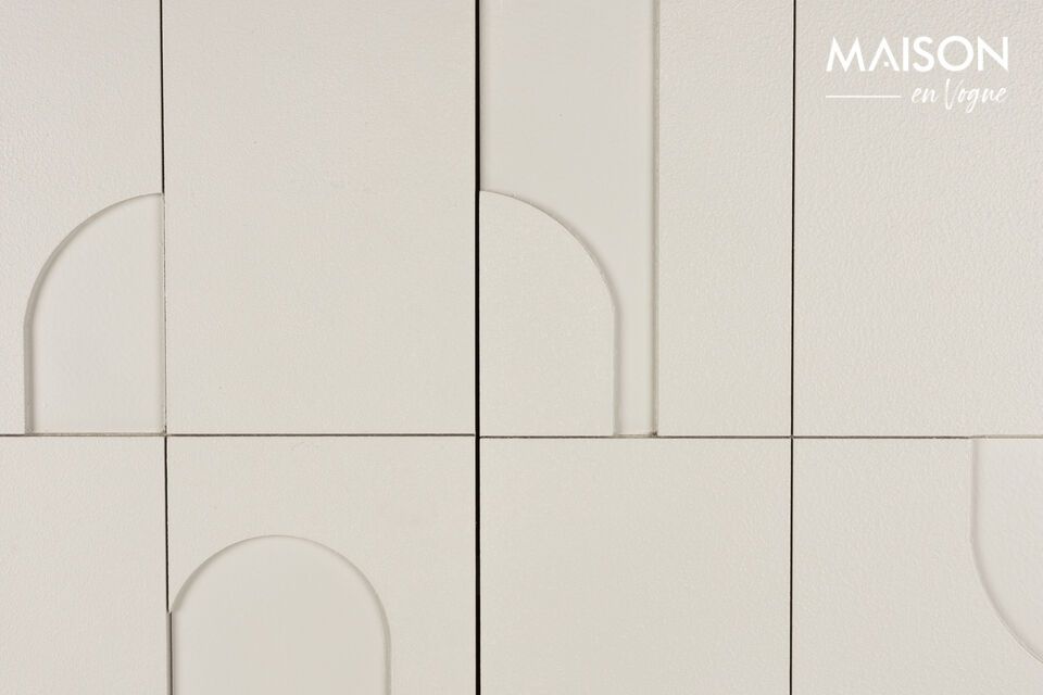 Le Buffet haut en MDF Blanc cassé Funk est bien plus qu\'un simple meuble : il est une invitation