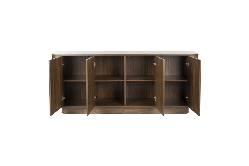Buffet haut en bois couleur noyer Almira White Label