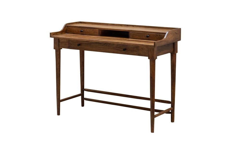 De donkerbruine kleur verrijkt de sfeer van de kamer met een subtiele warmte en past perfect bij