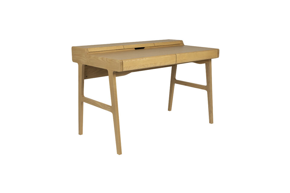 Bureau en bois beige Kaat - 11