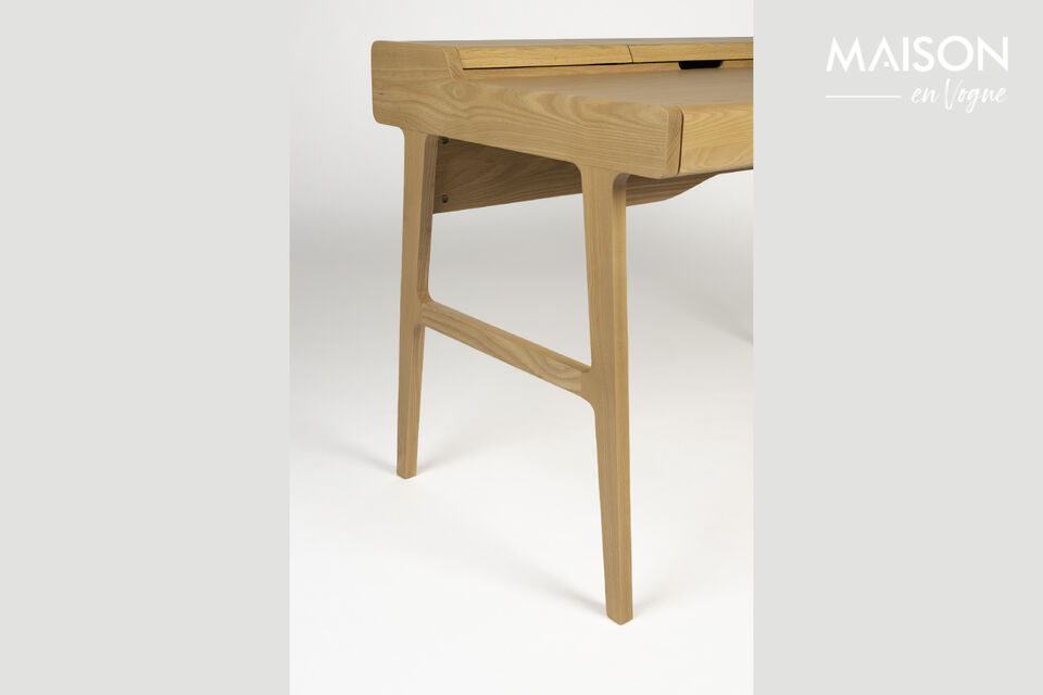 Bureau en bois beige Kaat - 14