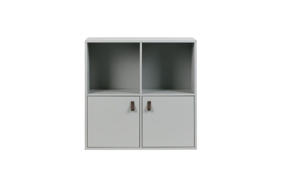 Cabinet 2 portes et 2 espaces ouverts en bois gris Vtwonen