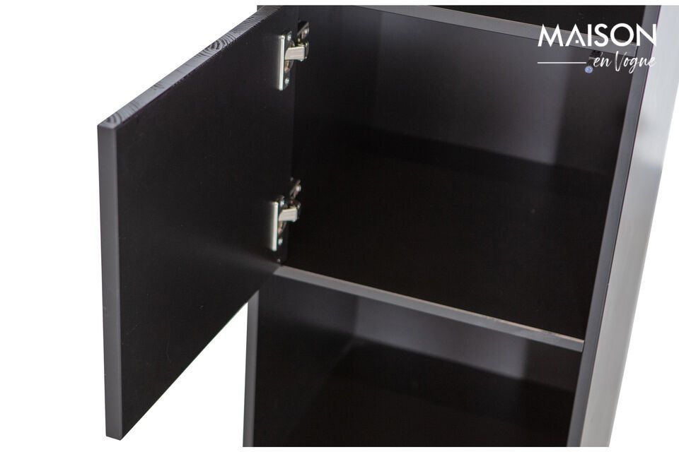 Cabinet avec étagères ouvertes en bois noir Finca - 6