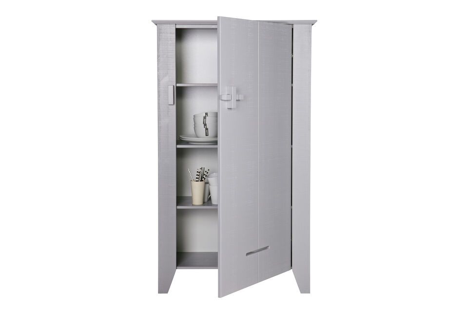 Cabinet en bois gris Gijs, rustique, pratique et moderne