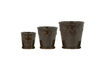 Miniature Cache-pot Lot de 3 Terre cuite Marron HDCora 1