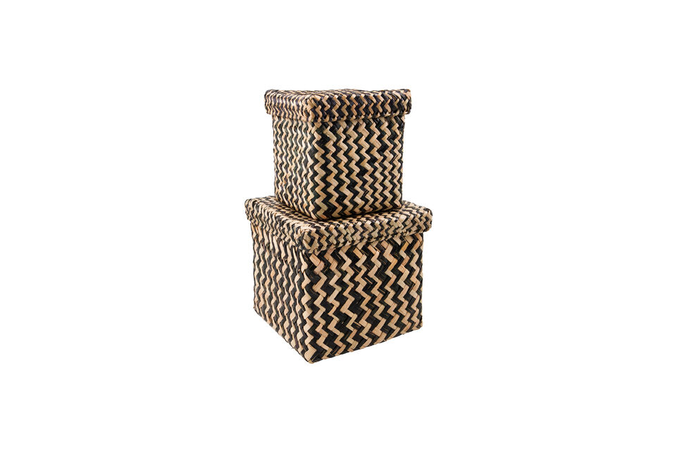 Cajas de almacenaje set de 2 algas marinas negro y natural HDOllie House Doctor