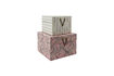 Miniatura Cajas de almacenaje Set de 2 Cartón Arena y Rosa HDkeep 1