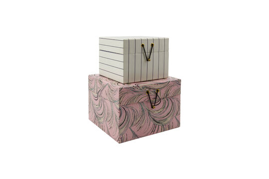 Ver el perfil del producto cajas de almacenaje Set de 2 Cartón Arena y Rosa HDkeep Cajas de almacenaje Set de 2 Cartón Arena y Rosa HDkeep