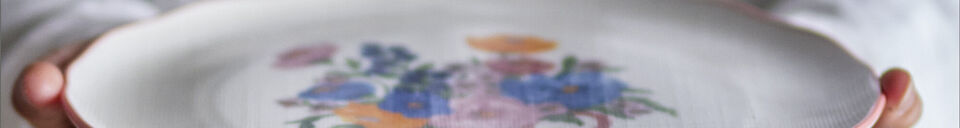 Material Details Cake Tray Ø28xH9 cm in Multicolour Stoneware Dorothy
