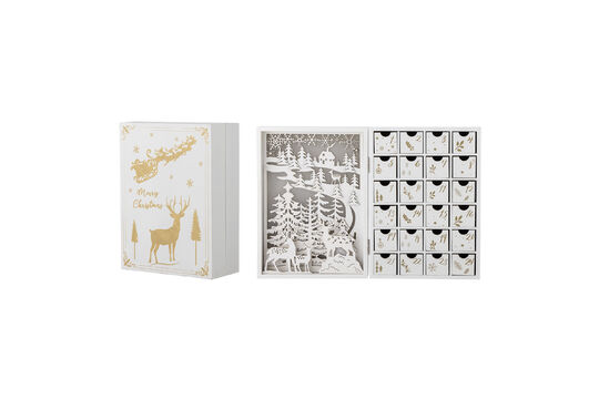 Calendario de Adviento luminoso 20x29 cm de madera contrachapada blanca Elimar Clipped