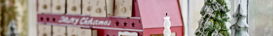 Mise en avant matière Calendrier de l'Avent lumineux 37x21x11,5 cm en contreplaqué rouge Edward