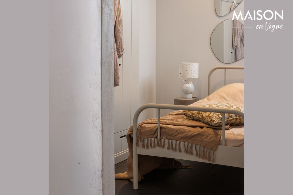 Cama infantil moderna Estructura de acero con recubrimiento en polvo color arena Colchón no