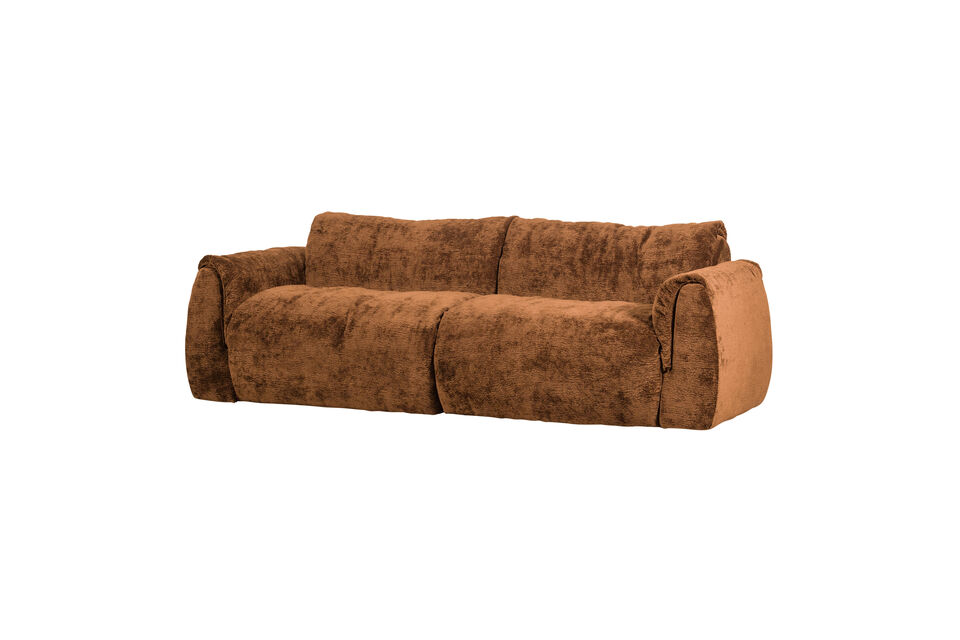 Canapé 2 places chenille 3D brun moyen BAGGY Woood
