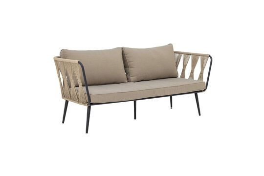 Canapé 2 places en métal et coussin en tissu marron Pavone Détouré
