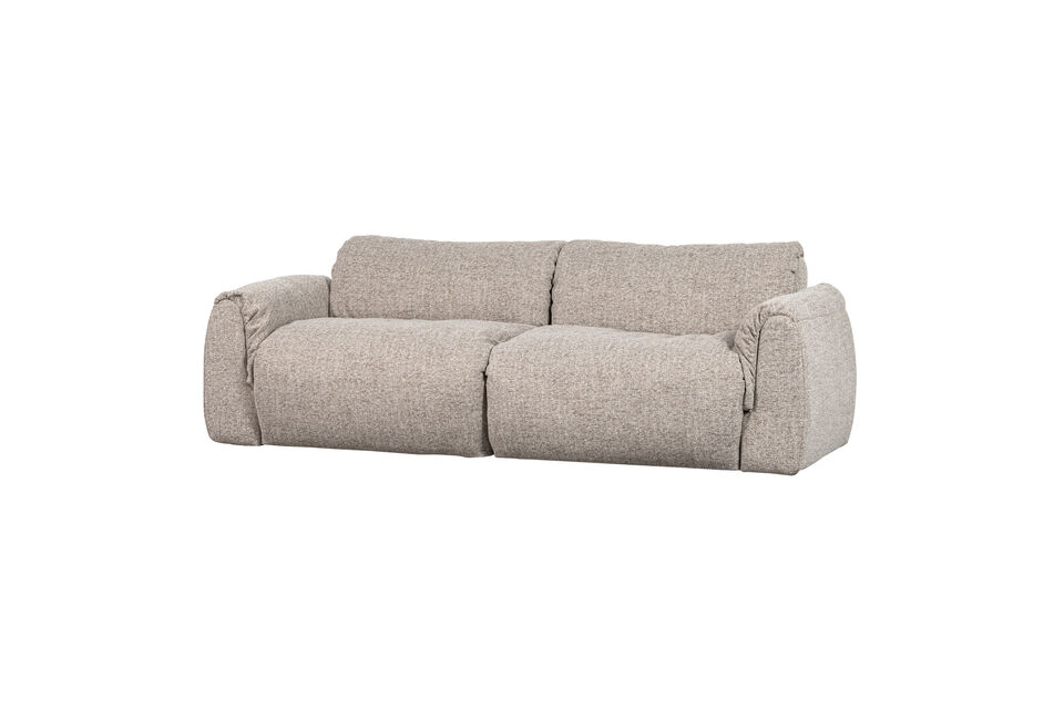 Canapé 2 places en tissu tissé Naturel Mélange BAGGY Woood