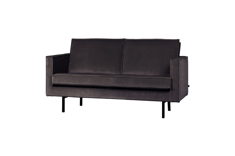 Canapé 2 places velours Anthracite Rodeo Woood