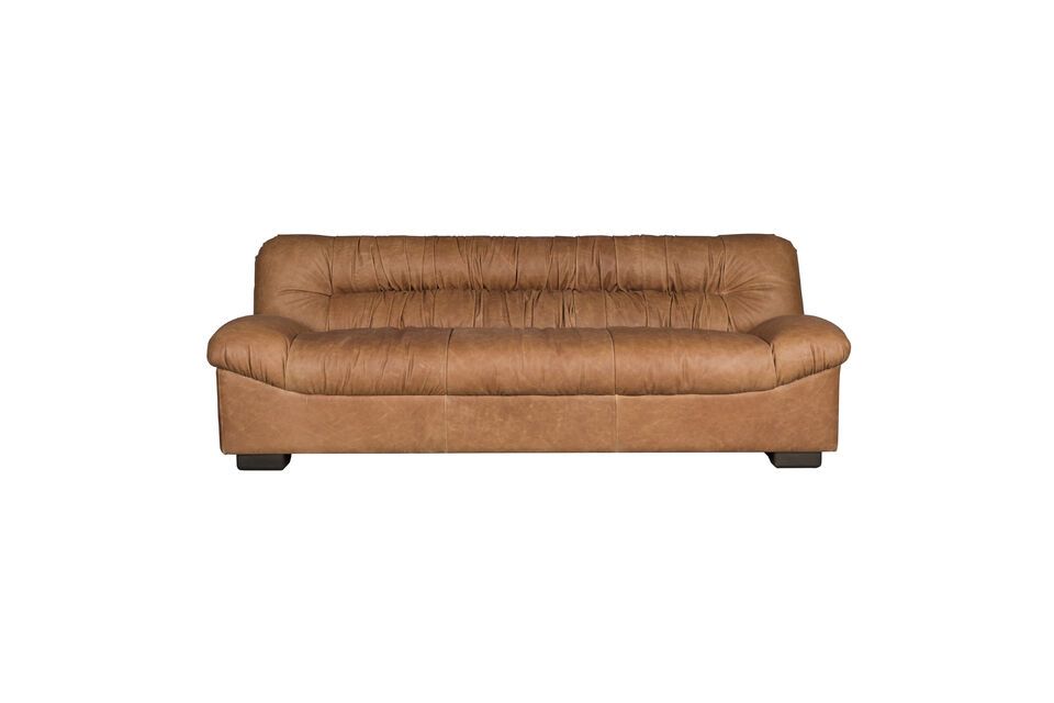 Canapé 3 places en cuir de vache marron Clair Douglas DutchBone