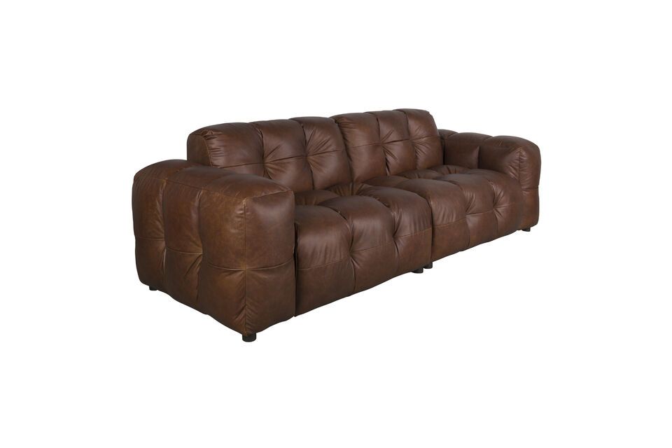 Canapé 3 places en cuir de vache marron Hackman DutchBone