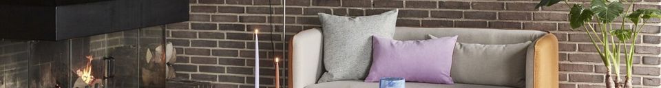 Mise en avant matière Canapé 3 places en tissu ambre et sable Shade
