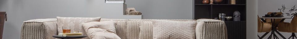 Mise en avant matière Canapé 3 places en tissu crème Bean