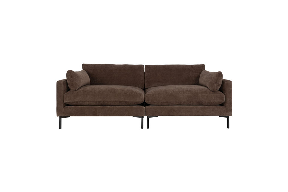 Canapé 3 places en tissu marron foncé Summer Zuiver