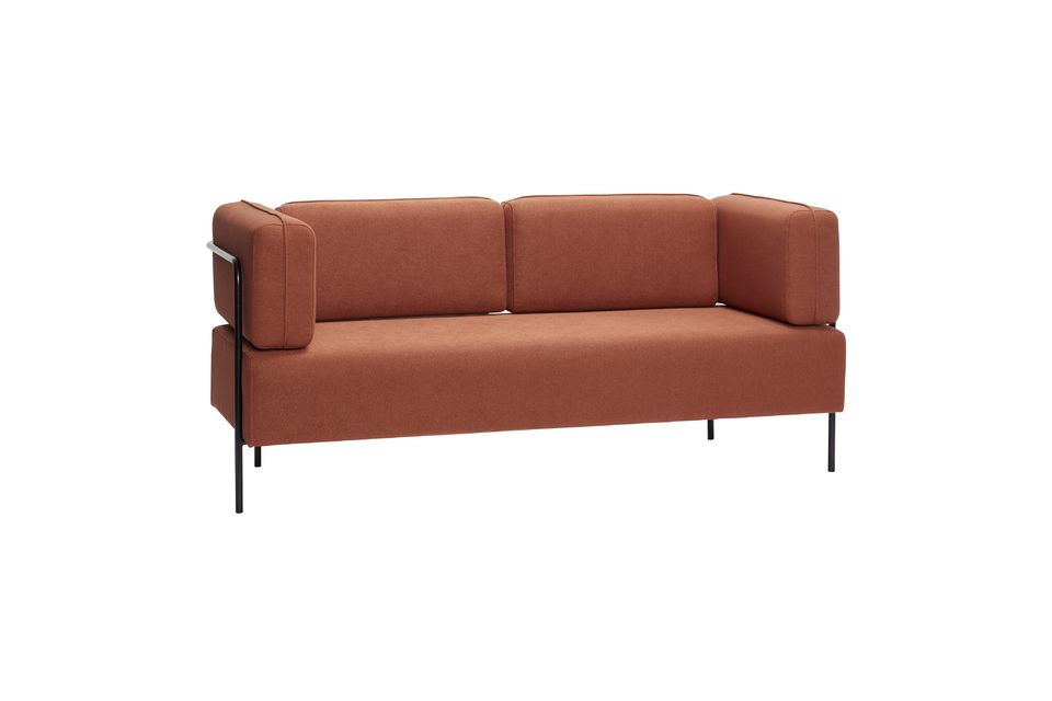 Canapé 3 places en tissu orange Block Hübsch