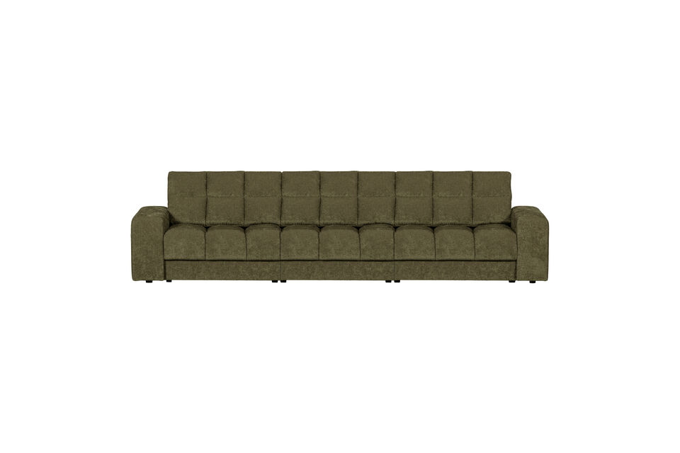 Canapé 3 places polyester vert SECOND DATE Woood