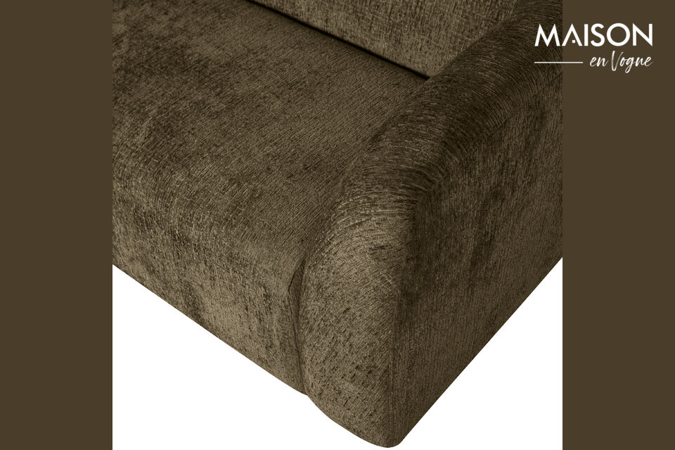 Le design arrondi et épuré confère à ce canapé confortable un look moderne