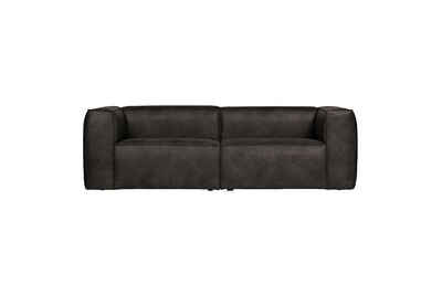 Canapé 3,5 places Eco Cuir Noir Bean
