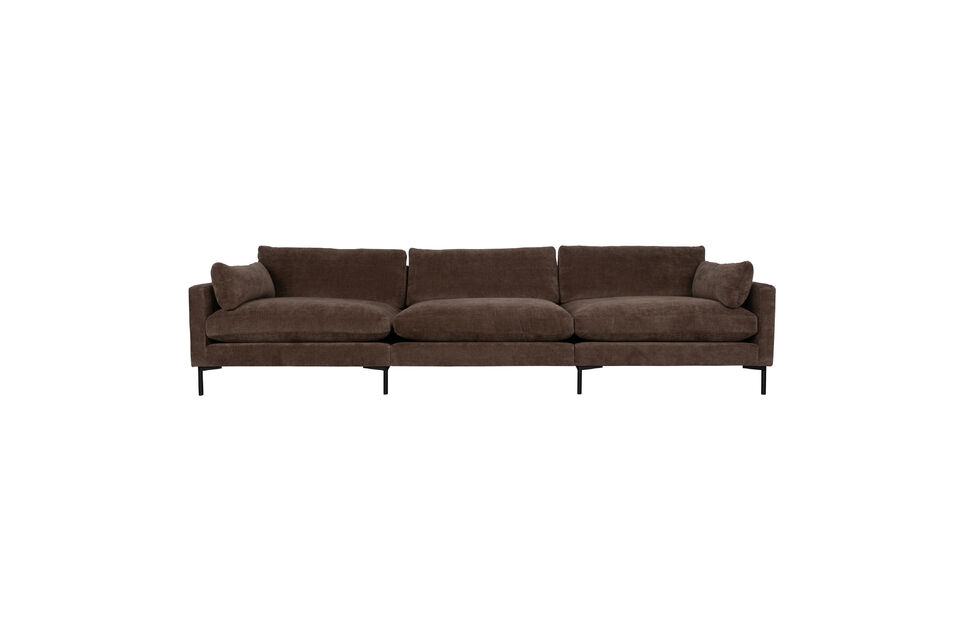 Canapé 4,5 places en tissu marron foncé Summer Zuiver