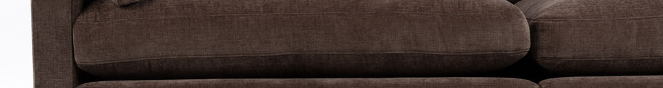 Mise en avant matière Canapé 4,5 places en tissu marron foncé Summer