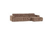 Miniature Canapé chaise longue droit tissu côtelé taupe NOVI 1