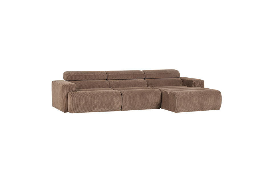 Elegant canape chaise longue Appui-nuque telescopique Design unique et creatif H 73 cm x L 300 cm x