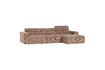 Miniature Canapé chaise longue droit tissu côtelé taupe NOVI 4