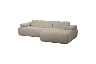 Canapé chaise longue droite bouclé beige mélange Mojo