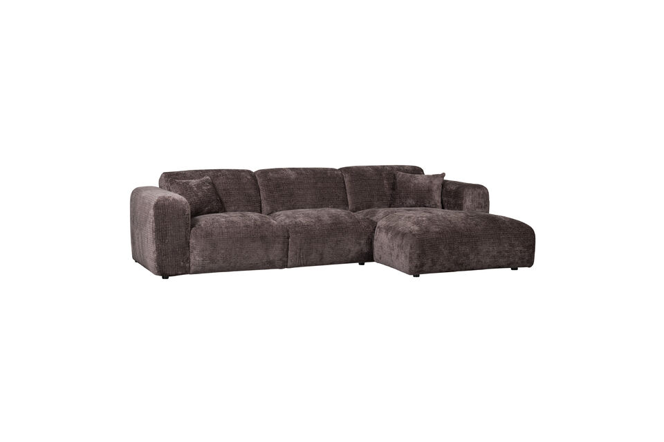 Chaise longue confortable Recouverte d\'un tissu chenille luxueux De belles formes arrondies