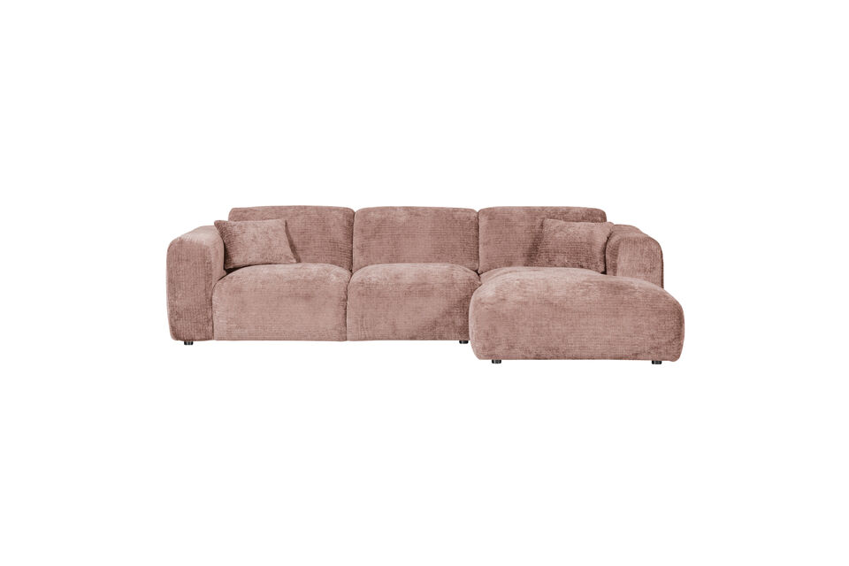 Chaise longue confortable Recouverte d\'un tissu chenille luxueux De belles formes arrondies