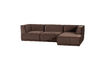 Miniature Canapé chaise longue droite velours marron MANU 1