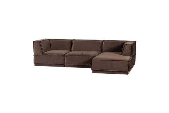 Voir la fiche produit canapé chaise longue droite velours marron MANU Canapé chaise longue droite velours marron MANU