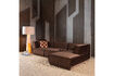 Miniature Canapé chaise longue droite velours marron MANU 2