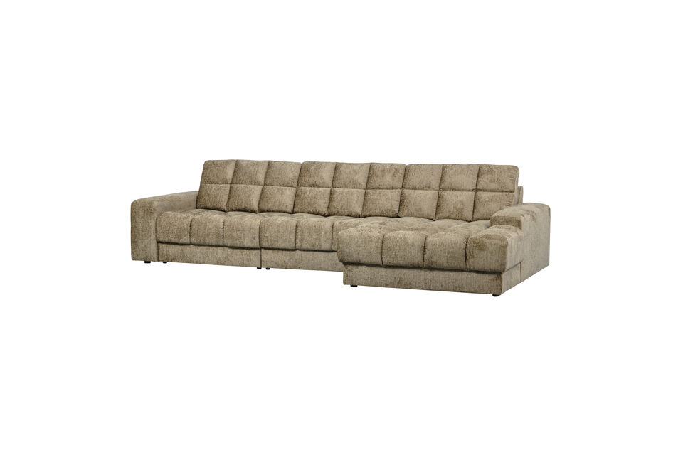 Canapé chaise longue droite velours structuré Wheatfield SECOND DATE Woood