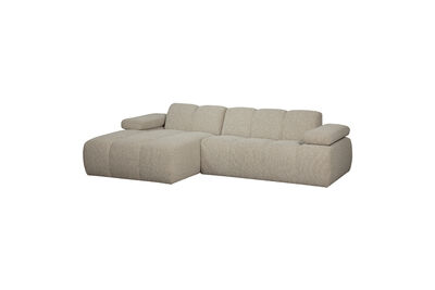 Canapé chaise longue gauche bouclé beige mélangé Mojo